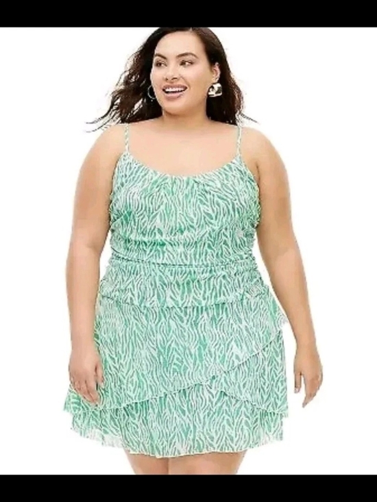 Diane Von Furstenberg Dresses & Skirts - Plus Size DVF X Target Green Sea Twig Ruffle  Dress